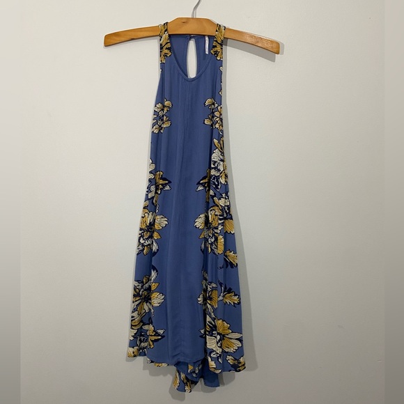 Free People Lace-Up Floral Racerback Swing Dress Women’s Small Boho Whimsical - Picture 3 of 16